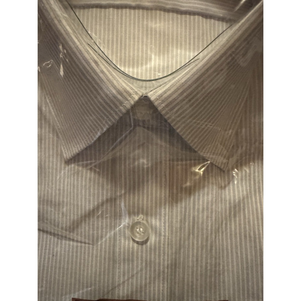 Vintage Ketch Mens Long Sleeve Dress Shirt Blue Grey Stripe Size 15 1/2 32-33 N - Picture 8 of 16